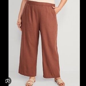 Old Navy High-Waisted Linen Blend Wide Leg Pants - XXL